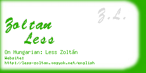 zoltan less business card